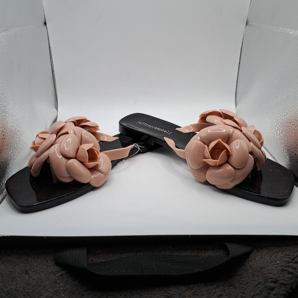 NEW! Beautiful Floralee Jelly Thong Sandals Jeffery Campbell Mauve Size 8 - Picture 3 of 7